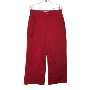 BCBGGeneration Women's High Waisted Wide Leg Crop Pant in Red - Size 27